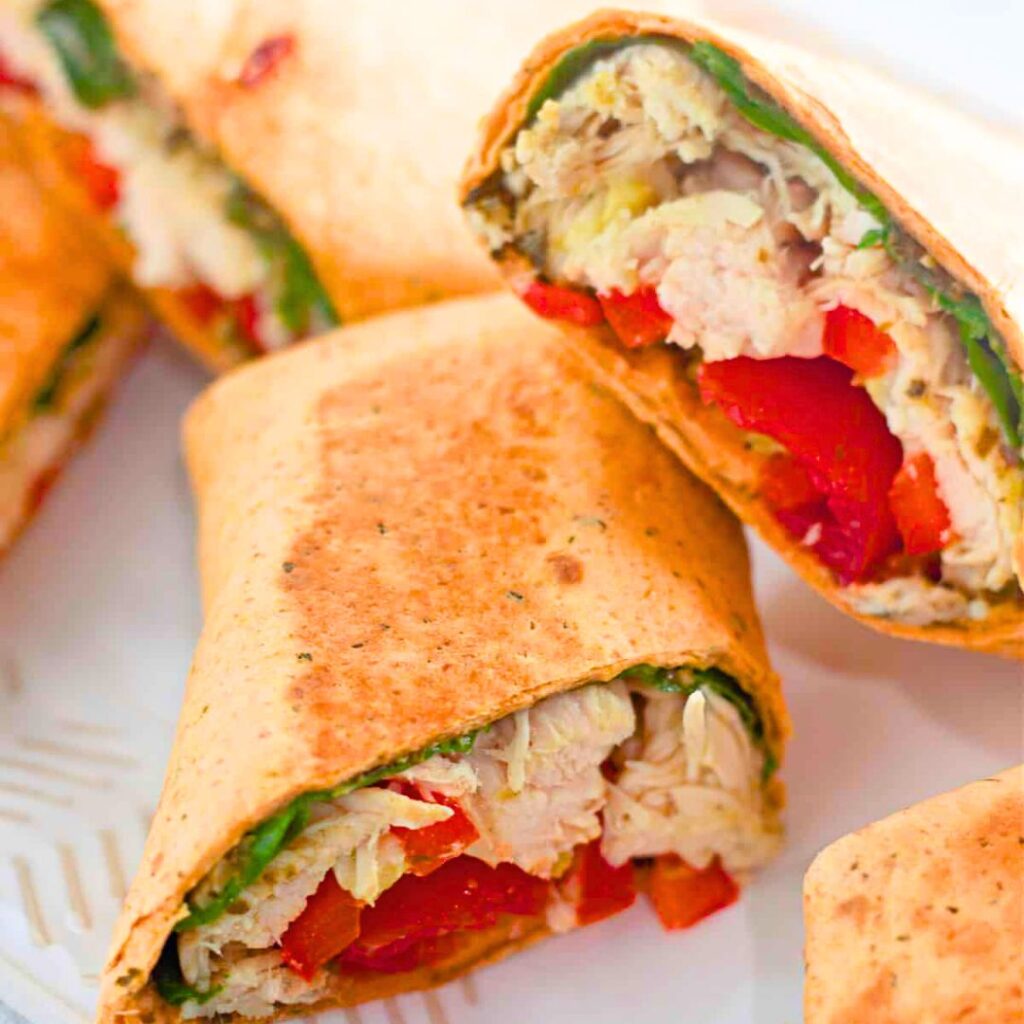 easy chicken pesto wrap recipes